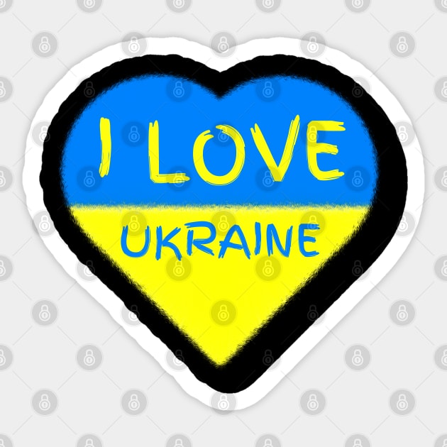 I Love Ukraine Sticker by Creatifly Graphic Tees
